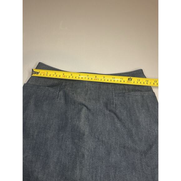 Halogen Dark Blue Denim Straight / Pencil Skirt w/Front Pockets Size 4 - Picture 3 of 6